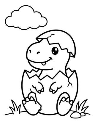 T-Rex Fofinho no Ovo para colorir Desenho de T-Rex Fofinho no Ovo para colorir e imprimir grátis