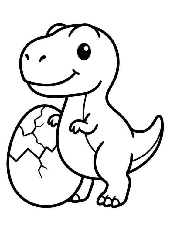 Desenho de Tirano-Rex Fofinho para colorir e imprimir grátis