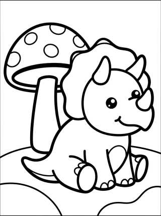 Tricerátops Brincando para colorir Desenho de Tricerátops Brincando para colorir e imprimir grátis