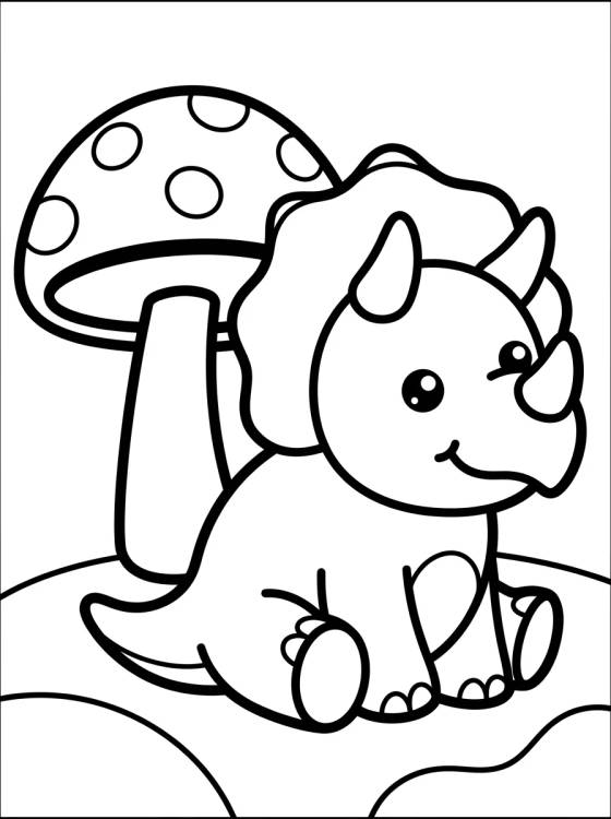 Tricerátops Brincando para colorir Desenho de Tricerátops Brincando para colorir e imprimir grátis