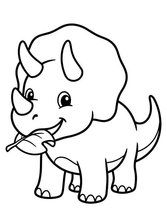 Desenho de Tricerátops Sorridente para colorir e imprimir grátis