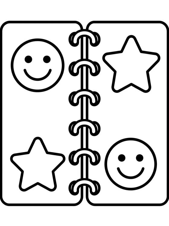 Desenho de Caderno de Anotações Fofinho para colorir e imprimir grátis