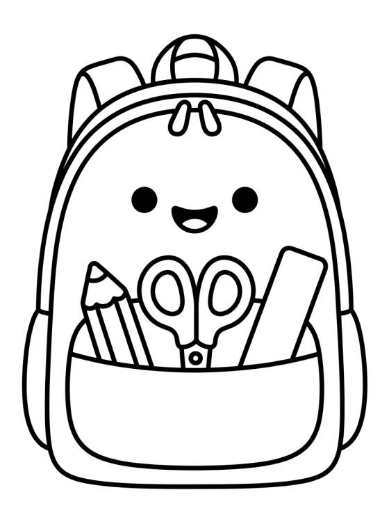 Desenho de Mochila Escolar Fofinha para colorir e imprimir grátis
