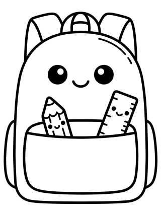 Mochila Escolar Fofinha para colorir Desenho de Mochila Escolar Fofinha para colorir e imprimir grátis
