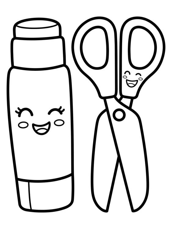Tesoura e Cola Divertidas para colorir Desenho de Tesoura e Cola Divertidas para colorir e imprimir grátis