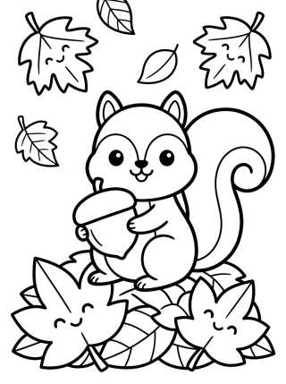 Desenho de Folhas de Outono Acolhedoras para colorir e imprimir grátis