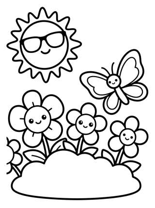 Coleção de desenhos para colorir: Estações do Ano Kawaii