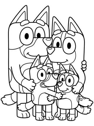 Bandit e Chilli no Abraço de Família para colorir Desenho de Bandit e Chilli no Abraço de Família para colorir e imprimir grátis