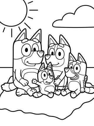 Família Heeler Reunida para colorir Desenho de Família Heeler Reunida para colorir e imprimir grátis