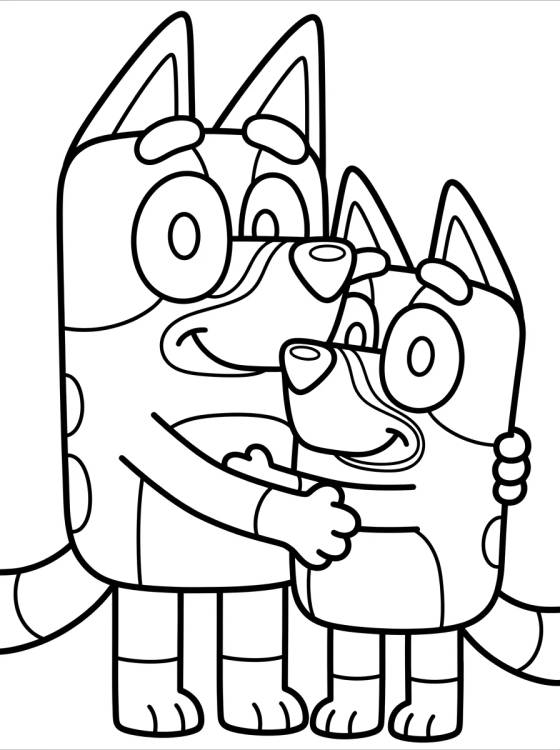 Mamãe Chilli e Bluey para colorir Desenho de Mamãe Chilli e Bluey para colorir e imprimir grátis