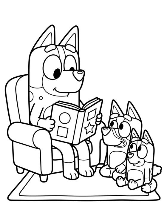 Mamãe Chilli Lendo uma História para colorir Desenho de Mamãe Chilli Lendo uma História para colorir e imprimir grátis