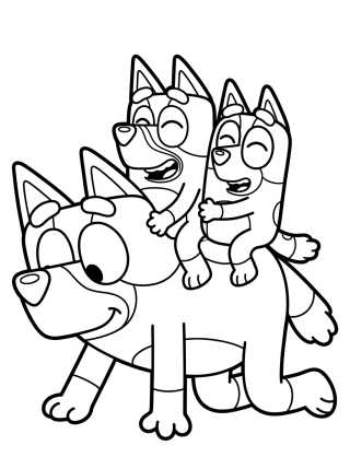 Papai Bandit Brincando de Cavalinho para colorir Desenho de Papai Bandit Brincando de Cavalinho para colorir e imprimir grátis