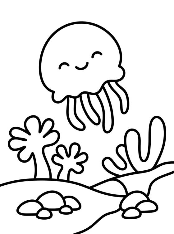 Campo de Águas-Vivas para colorir Desenho de Campo de Águas-Vivas para colorir e imprimir grátis