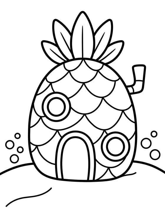 Casa Abacaxi do Bob Esponja para colorir Desenho de Casa Abacaxi do Bob Esponja para colorir e imprimir grátis