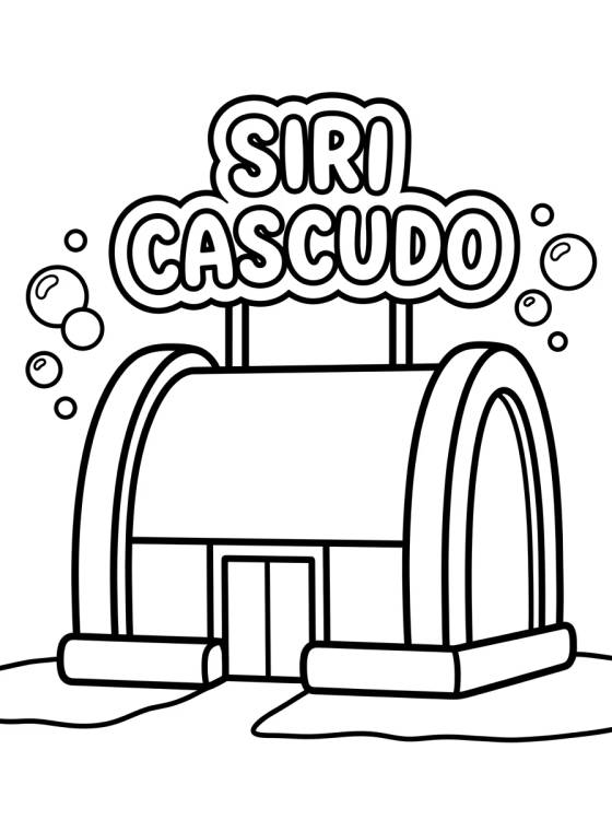Desenho de Restaurante Siri Cascudo para colorir e imprimir grátis