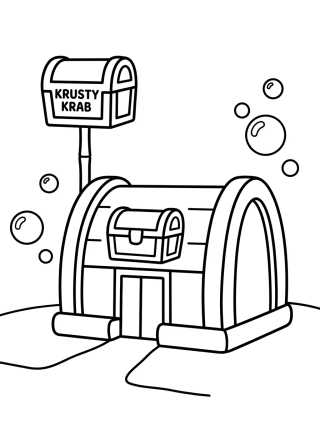 Desenho de Restaurante Siri Cascudo para colorir e imprimir grátis