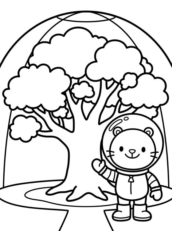 Sandy e a Cúpula de Árvore para colorir Desenho de Sandy e a Cúpula de Árvore para colorir e imprimir grátis