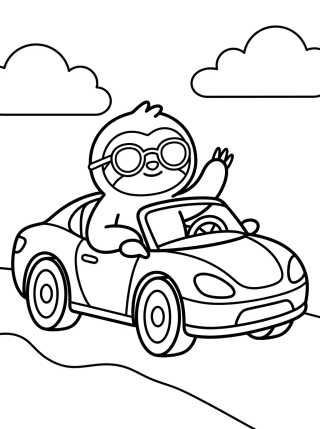 Desenho de Flash Dirigindo o Carro Veloz para colorir e imprimir grátis