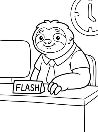 Coleção de desenhos para colorir: Flash Preguiça para Colorir
