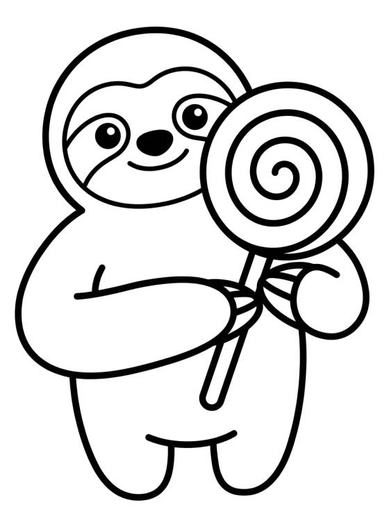Flash Preguiça Chupando Pirulito para colorir Desenho de Flash Preguiça Chupando Pirulito para colorir e imprimir grátis
