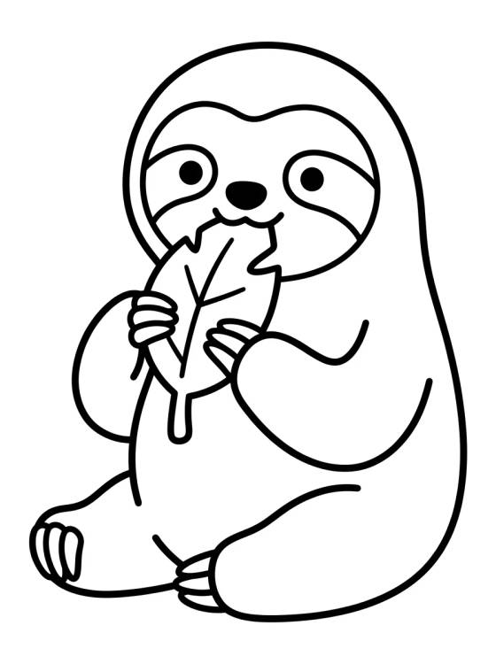 Desenho de Flash Preguiça Comendo uma Folha para colorir e imprimir grátis