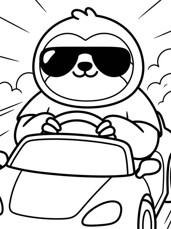 Flash Preguiça Dirigindo Carro Rápido para colorir Desenho de Flash Preguiça Dirigindo Carro Rápido para colorir e imprimir grátis