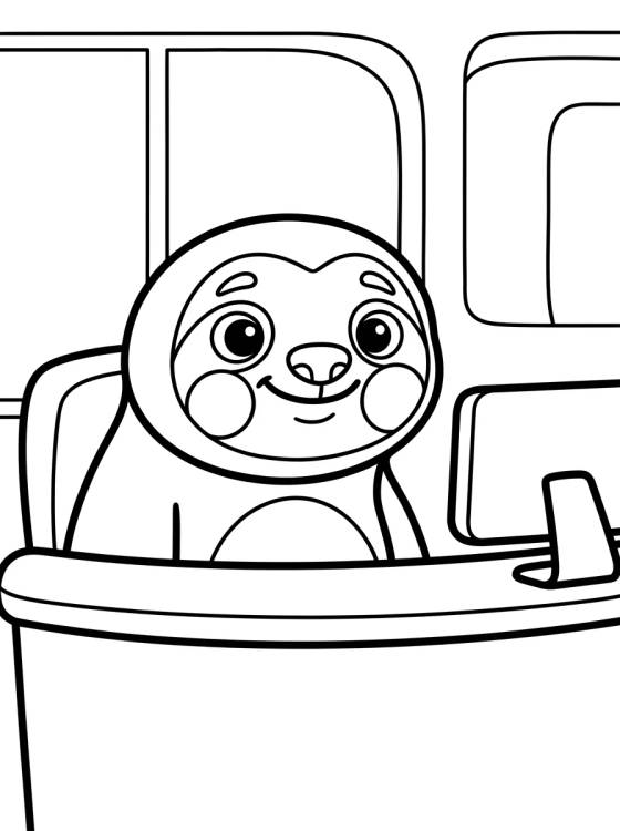 Desenho de Flash Preguiça Sorrindo no Balcão para colorir e imprimir grátis