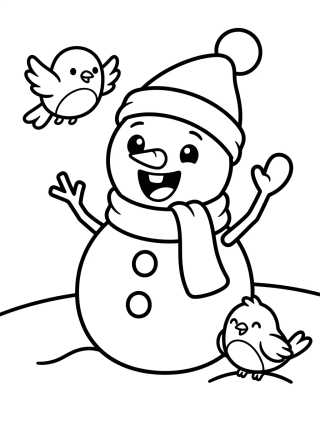Desenho de Olaf Boneco de Neve Feliz para colorir e imprimir grátis