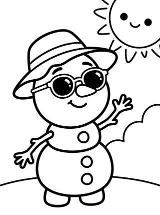 Desenho de Olaf Divertido no Verão para colorir e imprimir grátis