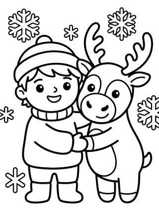 Desenho de Sven e Kristoff Amigos para colorir e imprimir grátis