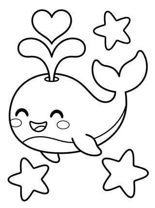 Baleia Alegre Nadando para colorir Desenho de Baleia Alegre Nadando para colorir e imprimir grátis