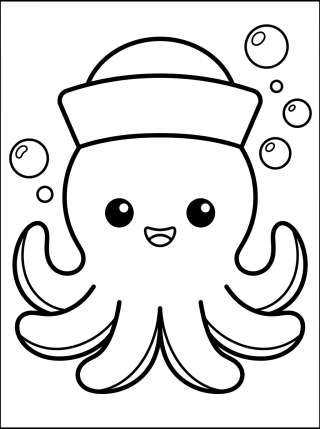Coleção de desenhos para colorir: Fundo do Mar Fofo