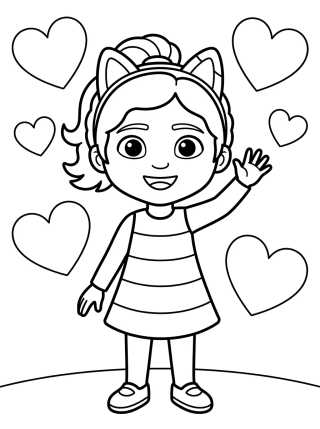 Desenho de Gabby Acenando Alegremente para colorir e imprimir grátis
