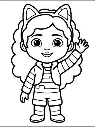 Desenho de Gabby Acenando para Você para colorir e imprimir grátis