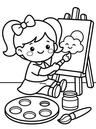 Desenho de Gabby Fazendo Pinturas e Artes para colorir e imprimir grátis