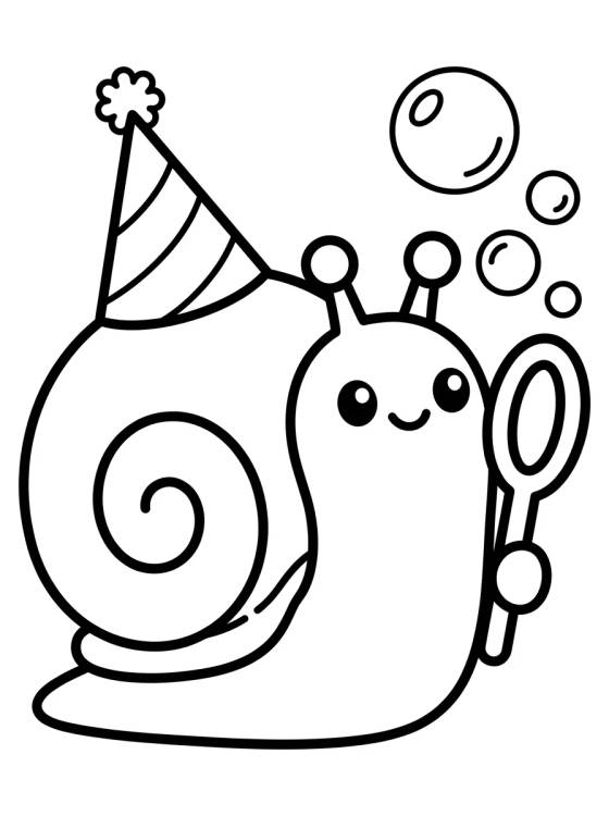 Gary com Chapéu de Aniversário para colorir Desenho de Gary com Chapéu de Aniversário para colorir e imprimir grátis