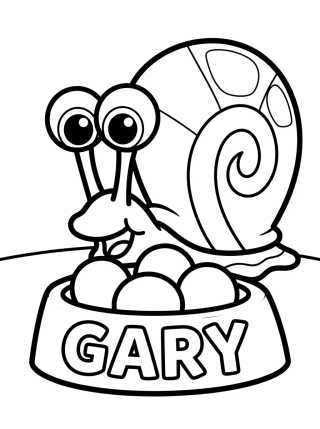 Desenho de Gary Comendo sua Ração para colorir e imprimir grátis