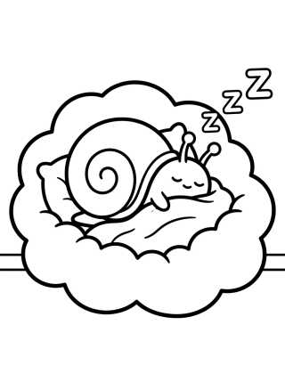 Desenho de Gary Dormindo em sua Cama Fofinha para colorir e imprimir grátis