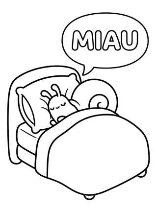 Desenho de Gary Dormindo na Cama para colorir e imprimir grátis