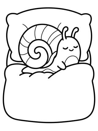 Desenho de Gary Dormindo na Caminha para colorir e imprimir grátis