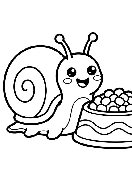 Desenho de Gary Feliz com sua Tigela para colorir e imprimir grátis