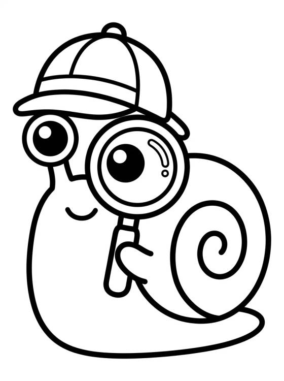 Desenho de Gary o Caracol Detetive de Chapéu para colorir e imprimir grátis