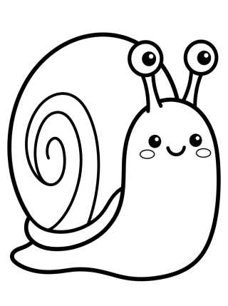 Desenho de Gary o Caracol Sorrindo para colorir e imprimir grátis