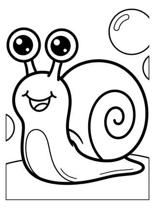Desenho de Gary o Caracol Sorrindo para colorir e imprimir grátis