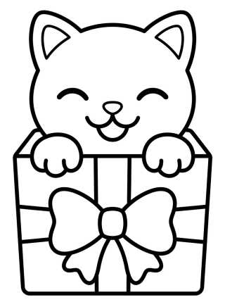 Gatinho na Caixa de Papelão para colorir Desenho de Gatinho na Caixa de Papelão para colorir e imprimir grátis