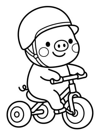 Desenho de George Pig Andando de Triciclo para colorir e imprimir grátis