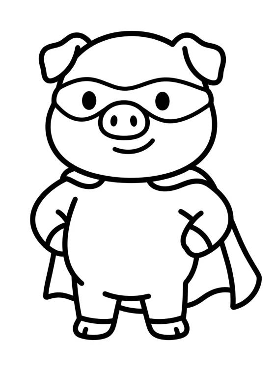 George Pig de Super-Herói para colorir Desenho de George Pig de Super-Herói para colorir e imprimir grátis