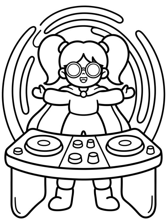 DJ Guerreira K-Pop Protetora para colorir Desenho de DJ Guerreira K-Pop Protetora para colorir e imprimir grátis