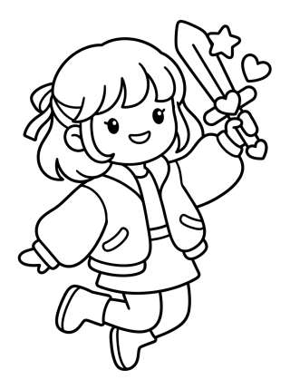 Coleção de desenhos para colorir: Guerreiras K-Pop em Ação