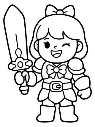 Desenho de Líder Guerreira com Microfone de Espada para colorir e imprimir grátis